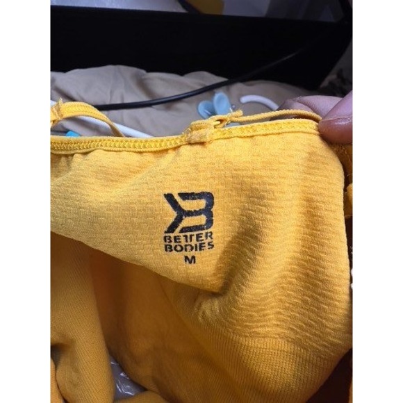 Better Bodies Astoria Seamless Bra Yellow Multi-Strap Sports Bra Medium Workout - Picture 3 of 10